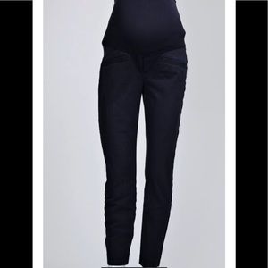 MATERNITY PANT BY GAP NWT WOMENS SZ 2 REG SKINNY ANKLE IN NAVY WITH FULLY PANEL